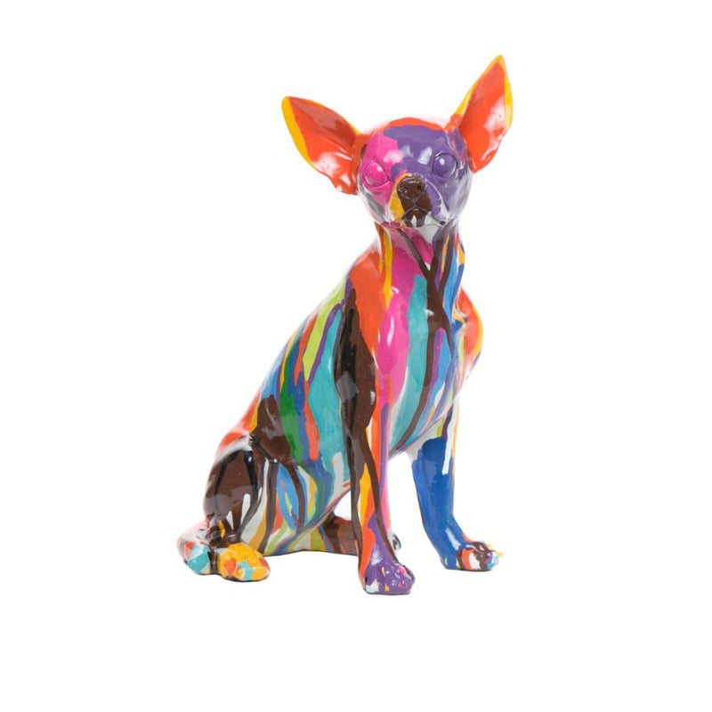 Figura perro Chihuahua pintado en colores 10p