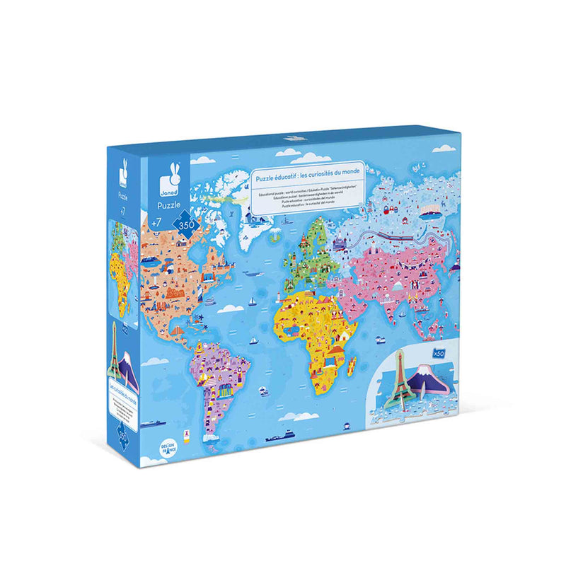 PUZZLE EDUCATIF-CURIOSITES DU MONDE-350P