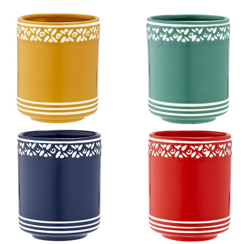 Vaso De Gres Mini X 4 Villa Colores Varios