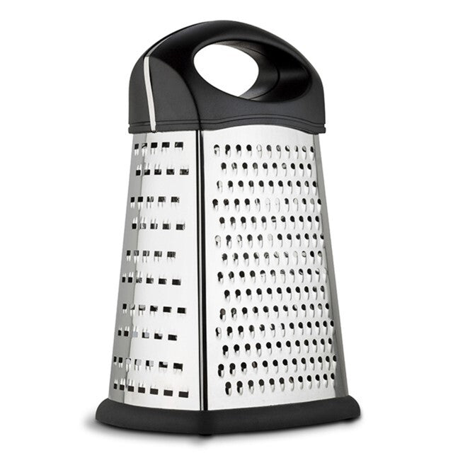Rallador 4 Caras De Acero Inoxl Y Plastico Mango Negro