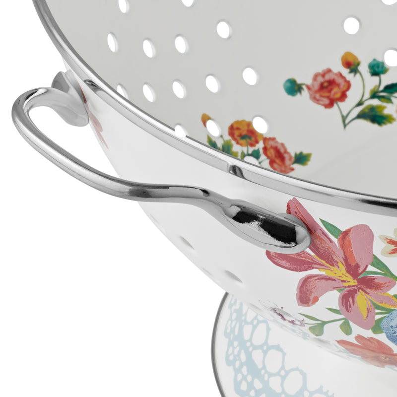 COLADOR DE ACERO  DE 4.7 LT MARCA PIONEER WOMAN COLECCIÓN BRILIANT BLOOMS