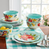 JUEGO DE VAJILLA DE 12 PIEZAS DE CERAMICA MARCA PIONEER WOMAN COLEECCION SWEET ROMANCE