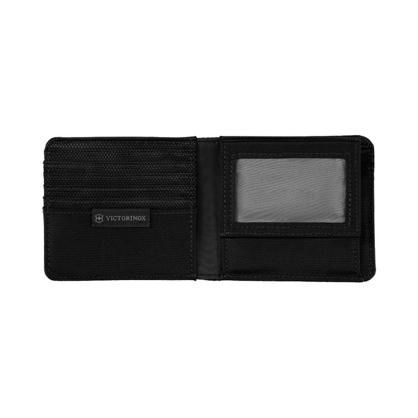 BILLETERA TRAVEL ACCESSORIES EXT, BI-FOLD WALLET WITH COIN POUCH RFID, BLACK