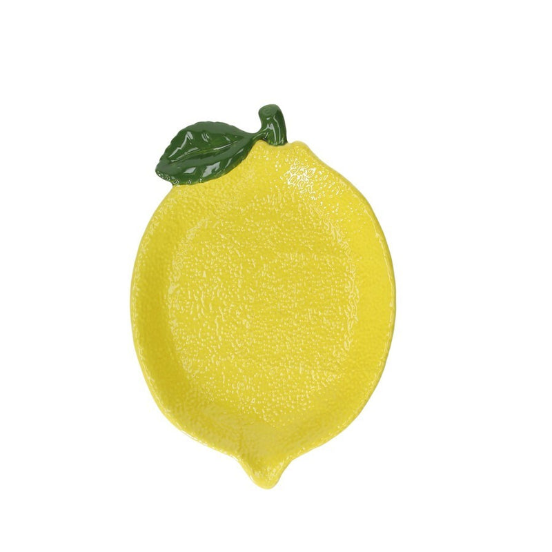 Plato Servir De Porcelana Modelo Jardin De Limones Amarillo/Verde