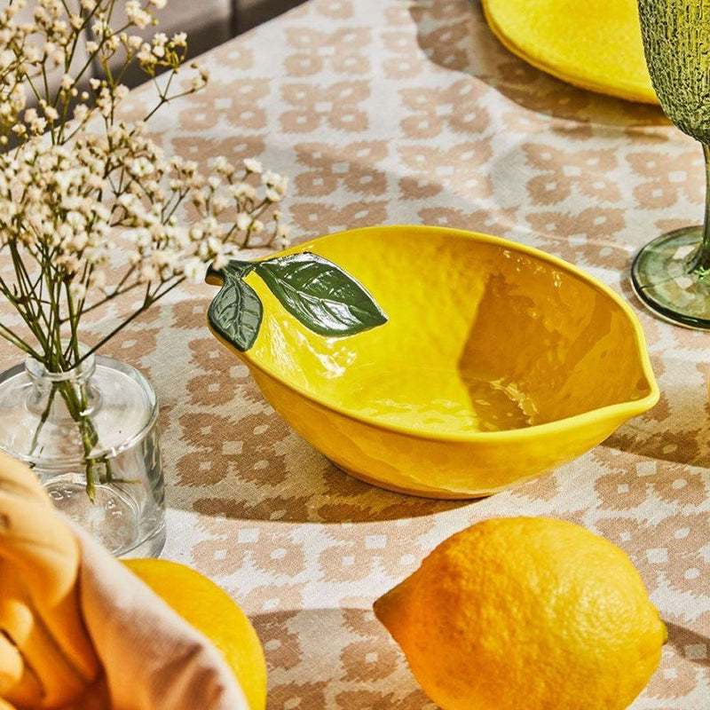 Bolws Pequeño De Porcelana Jardin De Limon Amarilllo/Verde