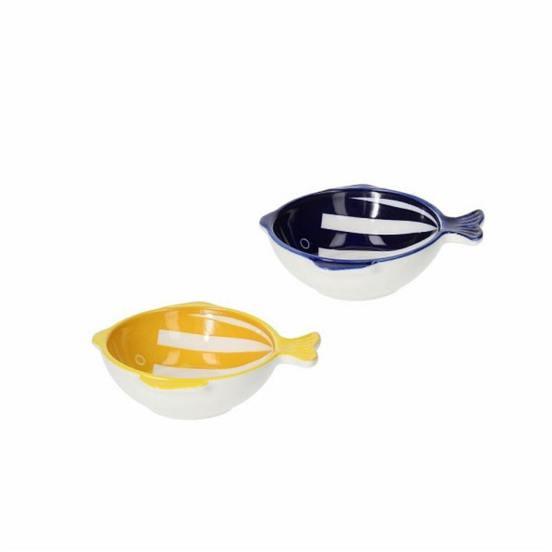Bolws  De Gres De Porcelana Peces Pequeños Amarillo/Azul