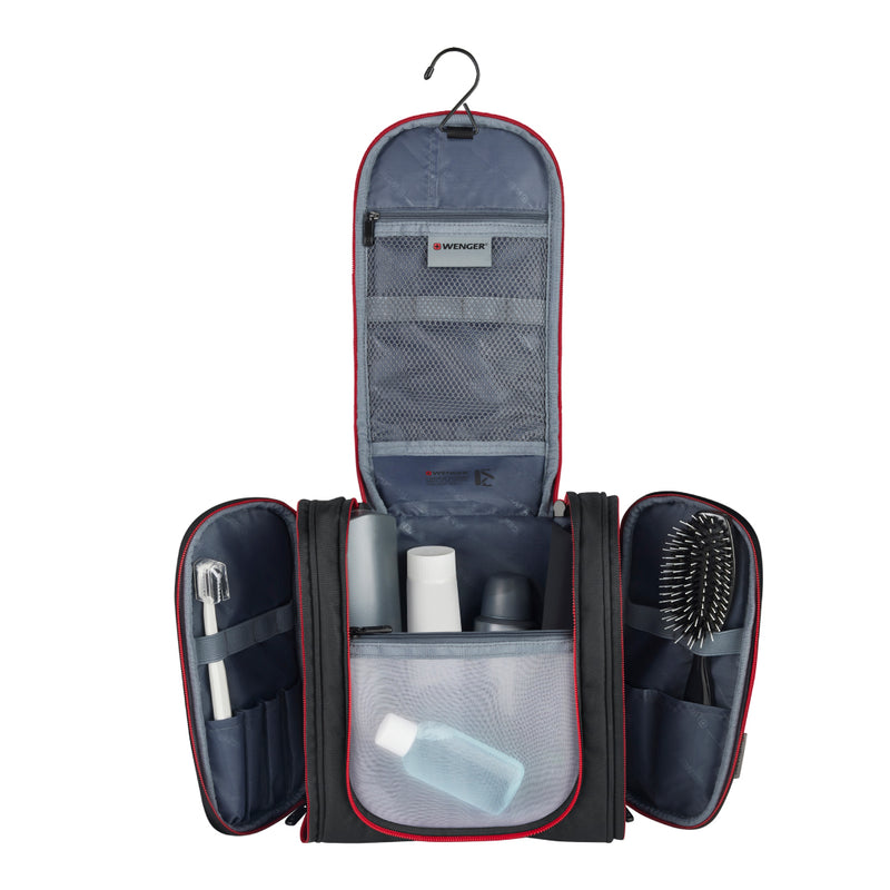 TRAVEL ACCESSORIES REFRESH, HANGING TOILETRY KIT, BLACK