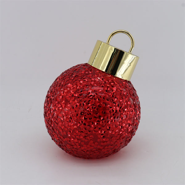 Bola Navidad C/Luz Rojo/Dorado 15cm Plastico