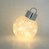 Bola C/Luz Navideña 15cm Plateado/Transparente Plastico