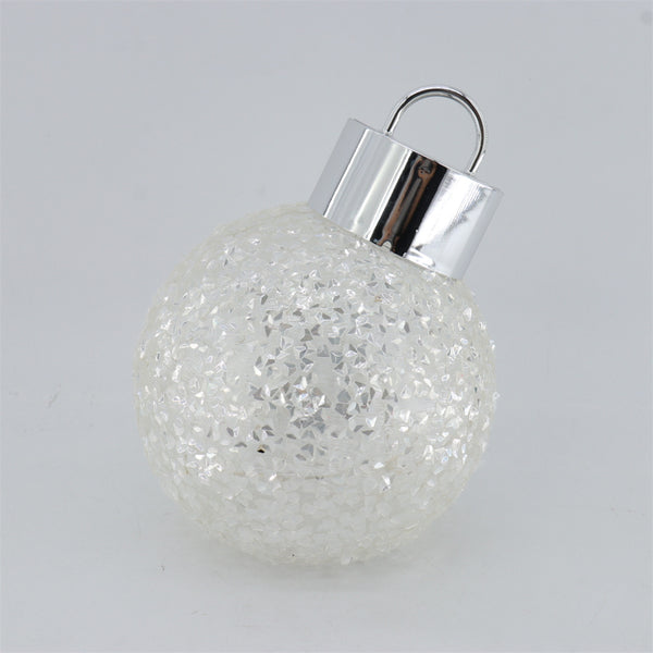 Bola C/Luz Navideña 15cm Plateado/Transparente Plastico