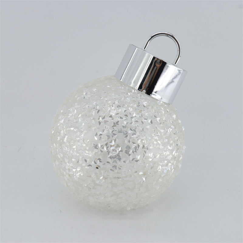 Bola C/Luz Navideña 15cm Plateado/Transparente Plastico