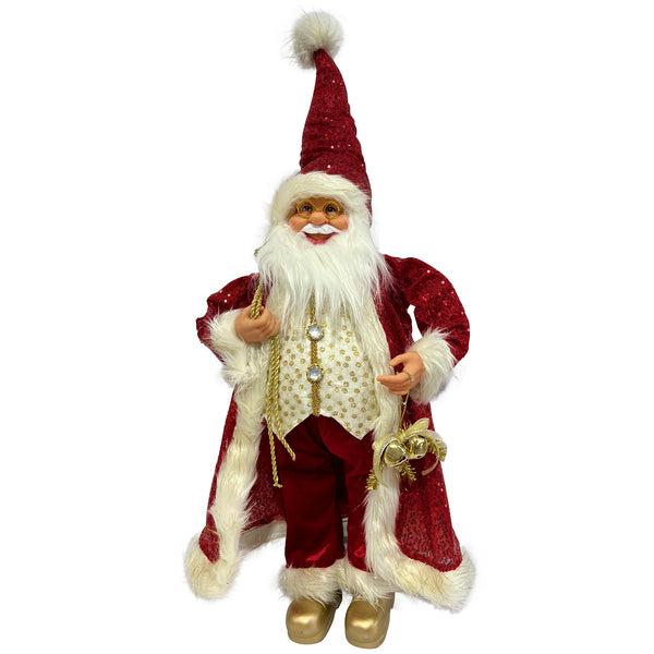 Santa Claus Dorado/Blanco 35x23x92cm Plastico/Tela
