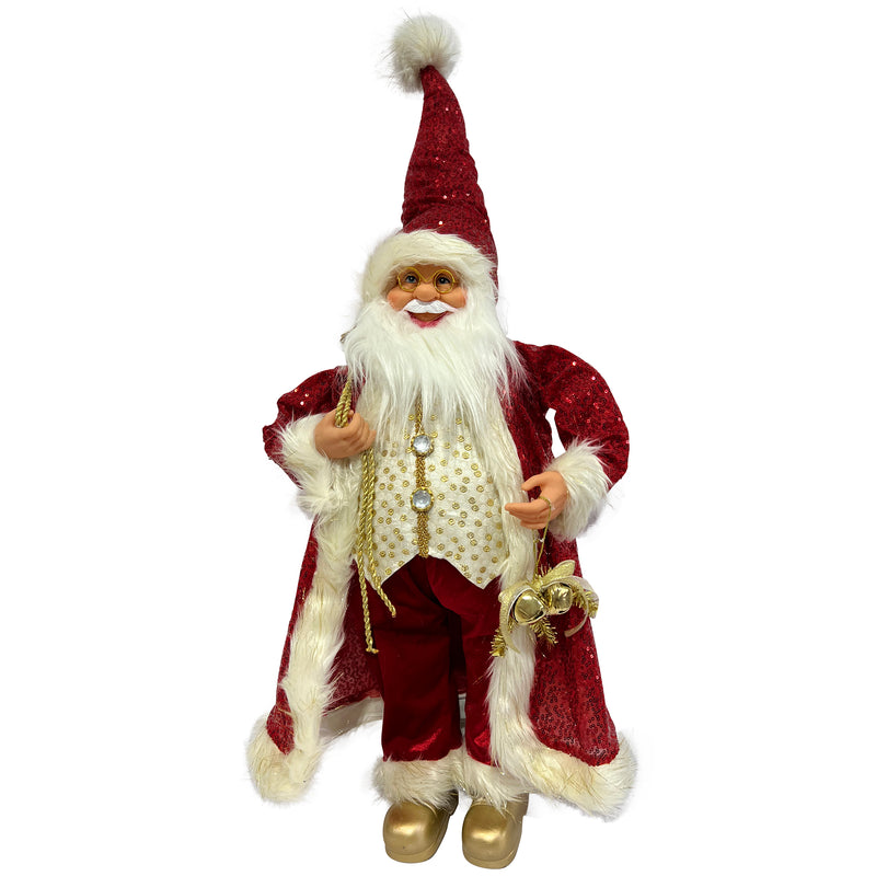 Santa Claus Dorado/Blanco 35x23x92cm Plastico/Tela