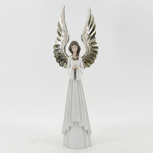 Angel Blanco/Dorado 44.50cm Resina Plastica