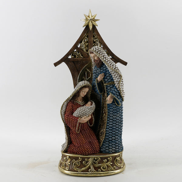 Sagrada Familia En Retablo 44cm Resina Plastica