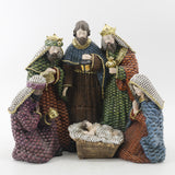 Nacimiento C/Reyes Magos 27cm Resina Plastica