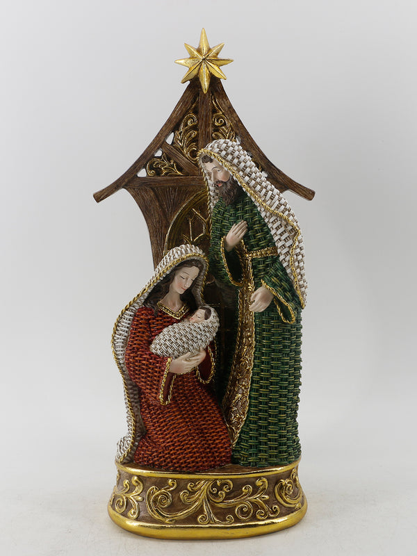 Sagrada Familia En Establo Y estrela 44 cm Resina Plastica