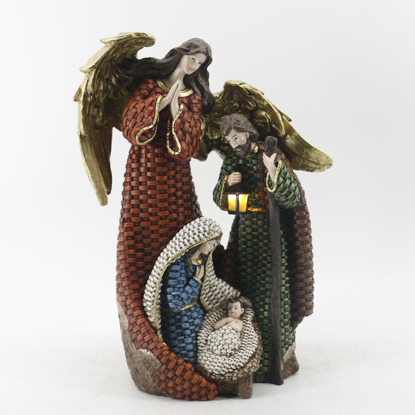Sagrada Familia C/Angel 35cm Resina Plastica