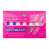 LUNCH PUNCH FORK AND SPOON SET - PINK