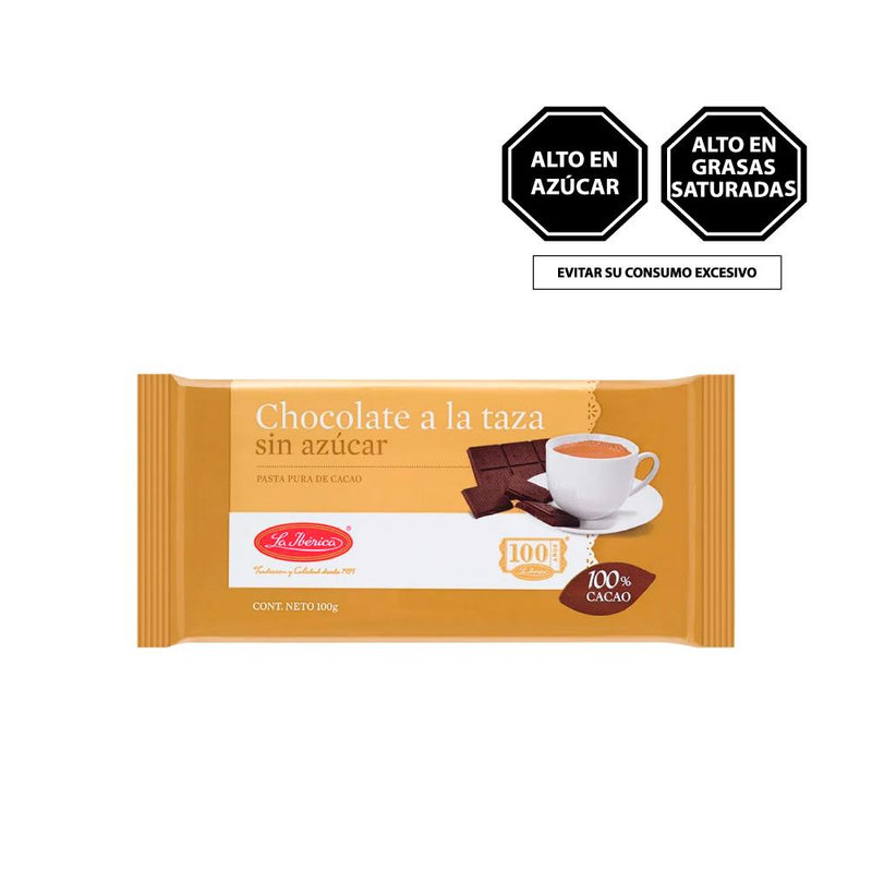 La Ibérica Chocolate a La Taza 100 gr Chocolate a la taza sin azúcar. Porcentaje de cacao: 100%. (5831215120536)