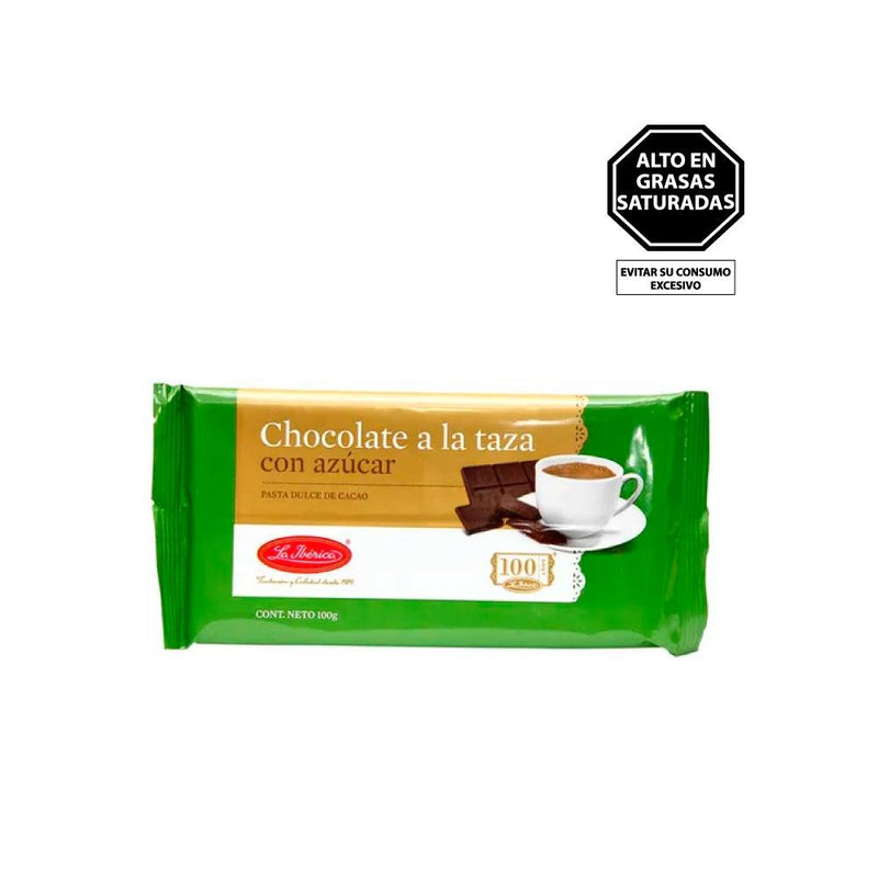 La Ibérica Chocolate con azúcar a La Taza 100 gr Porcentaje de cacao: 46% (5831216726168)