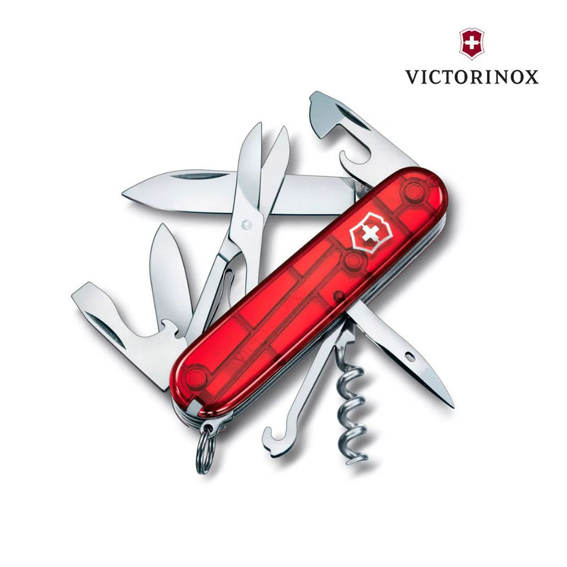 Victorinox Navaja suiza Climber rojo transparente