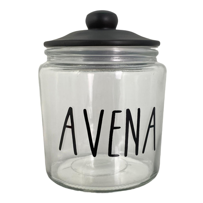 Envase C/Tapa Negra 900 ml 11.9x11.9x15.5 cm para avena