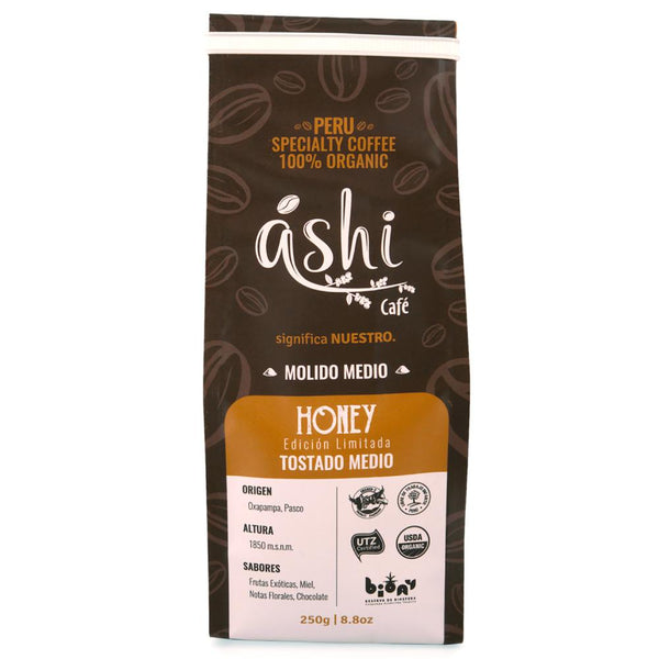 Ashi Café Honey Molido Medio 250gr (6813634298008)