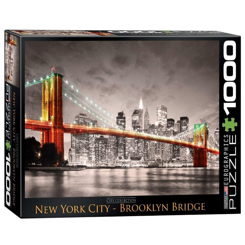 Eurographics New York City Brooklyn Bridge - 1000 piezas. Rompecabezas del icónico puente de Brooklyn símbolo de Nueva York. ¡Inicia tu colección de ciudades! (7028769226904)