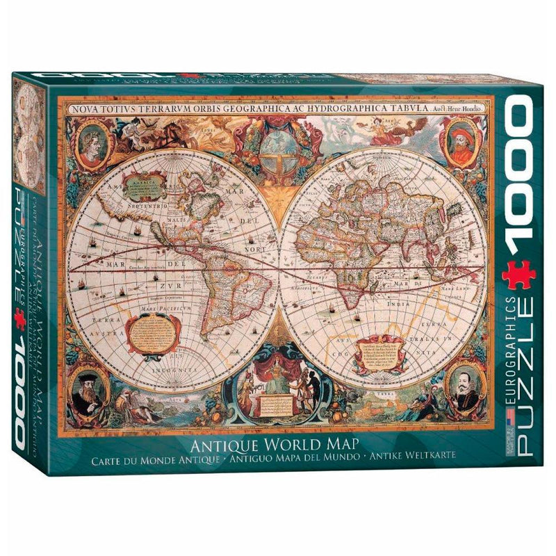 Eurographics Antique World Map - 1000 piezas. Rompecabezas con el diseño del antiguo mapa del mundo. Ideal para coleccionar. (7028768080024)