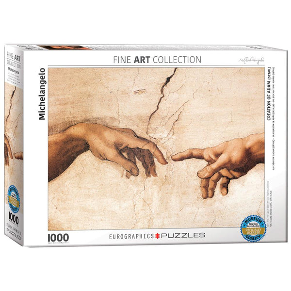 Eurographics Creation of Adam by Michelangelo - 1000 piezas. El detalle de una obra de arte mundial en un rompecabezas. (6049337966744)