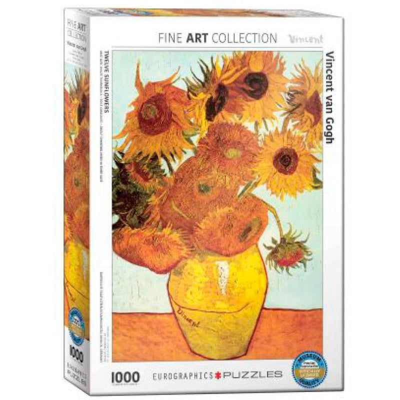 Eurographics Twelve Sunflowers by Vincent Van Gogh - 1000 piezas. Rompecabezas del famoso óleo de girasoles. ¡Inicia tu colección de obras de arte! (6049338065048)