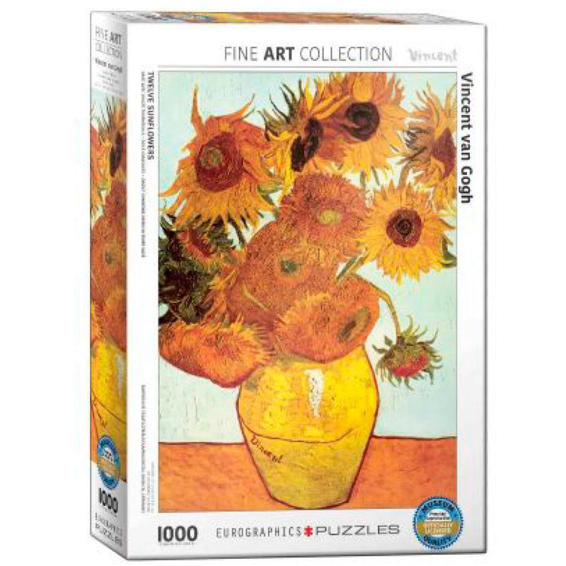 Eurographics Twelve Sunflowers by Vincent Van Gogh - 1000 piezas. Rompecabezas del famoso óleo de girasoles. ¡Inicia tu colección de obras de arte! (7028767948952)
