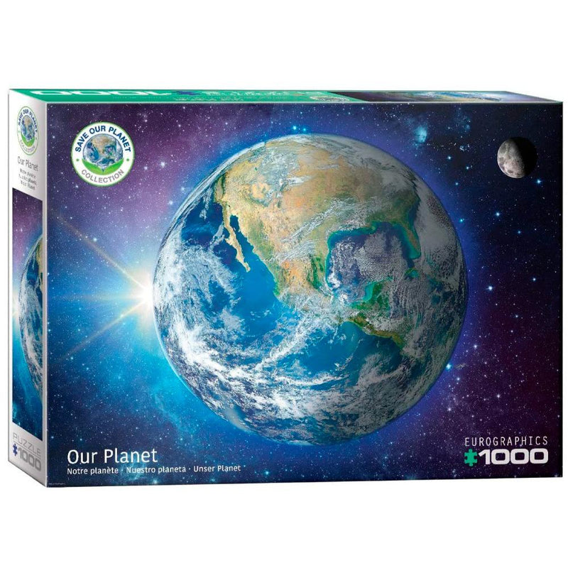 Eurographics Save Our Planet! The Earth - 1000 piezas. Rompecabezas educativo que ilustra nuestra planeta tierra desde el espacio. (6049338818712)