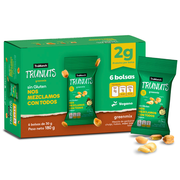 TRUNUTS GREENMIX MEZCLA DE GRANOS 6PK 30GR