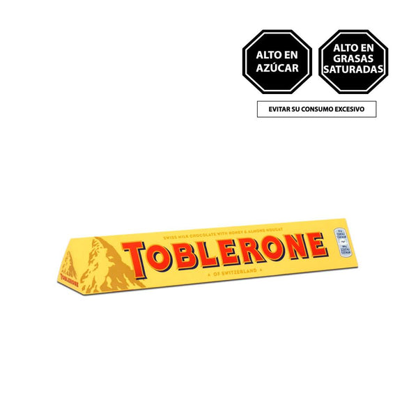 Toblerone Milk 100 gr. Barra de chocolate suizo elaborada con miel y turrón de almendras. (5831213482136)